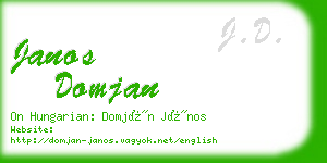 janos domjan business card